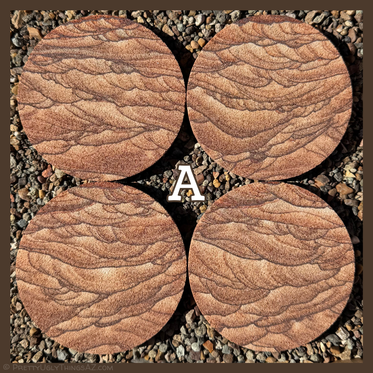 Option A, a set busy with layers thin dark bands of scallop patterning, with brown layers sweeping off of them.