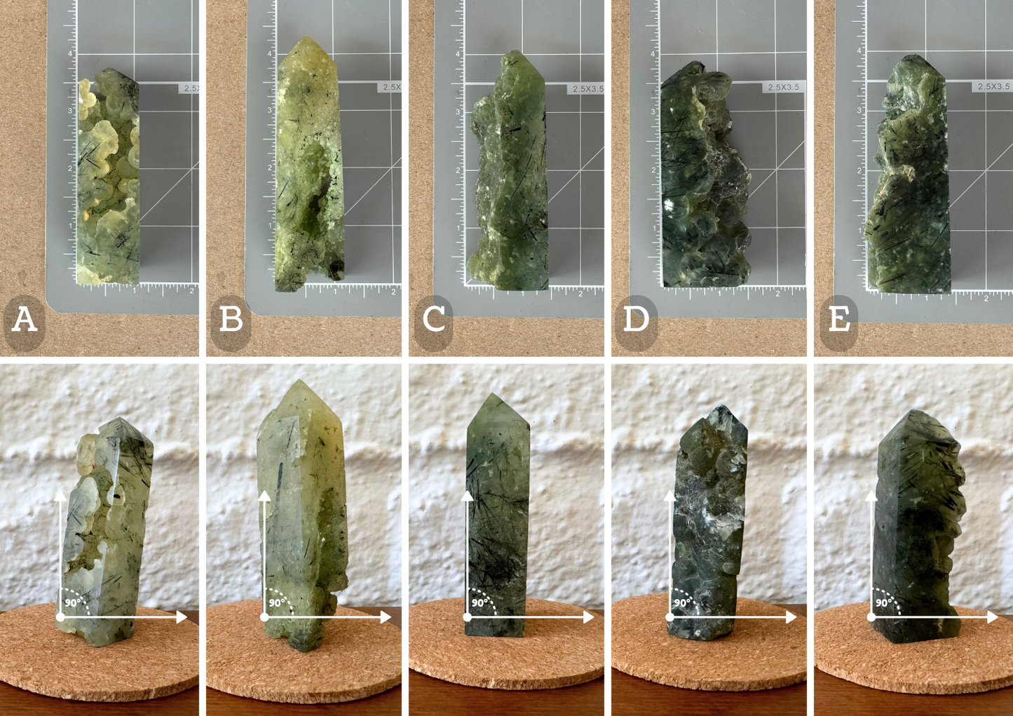 Prehnite with epidote polished tower