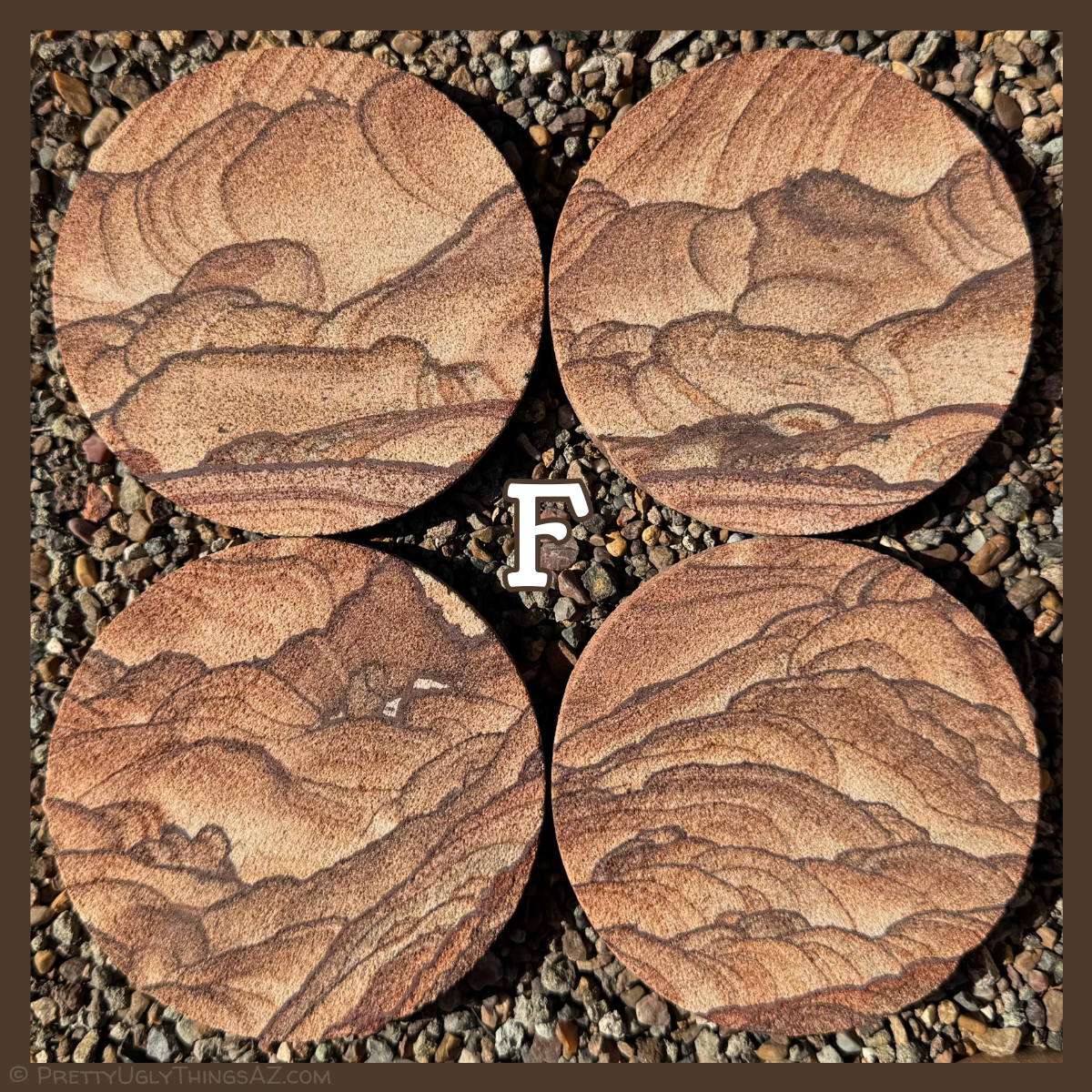 Option F, a set with darker pattern of thin dark iron bands through it making forms that look like hills and mountains in asian art.