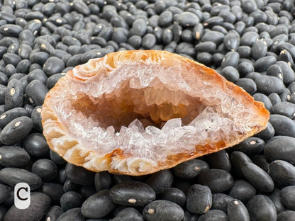 Option C: Detail of one half of the geode, with good large druzy crystal size and light coloration around edges