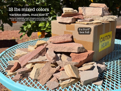 Arizona sandstone terrarium decor, bulk 18lb mixed colors