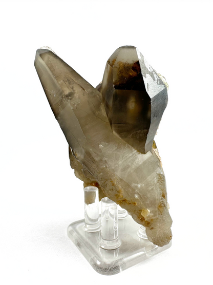 Smoky quartz trio with hyalite