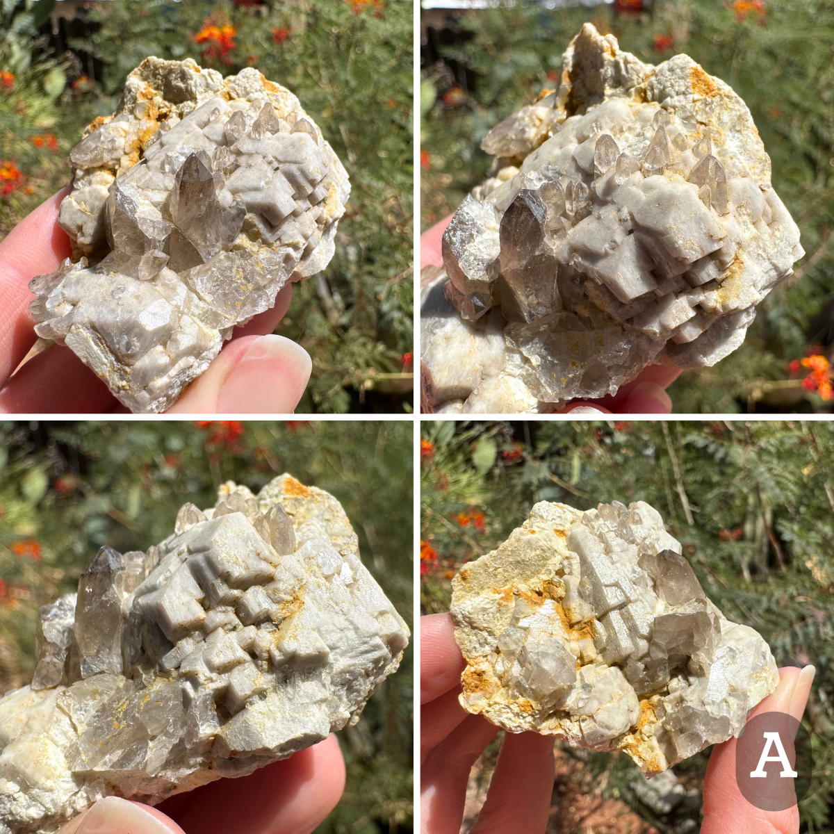 Microcline feldspar with smoky quartz