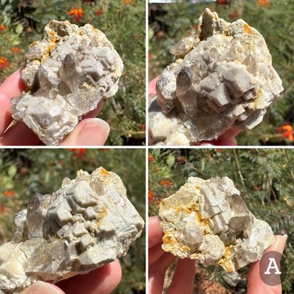 Microcline feldspar with smoky quartz