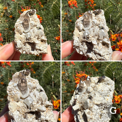 Microcline feldspar with smoky quartz