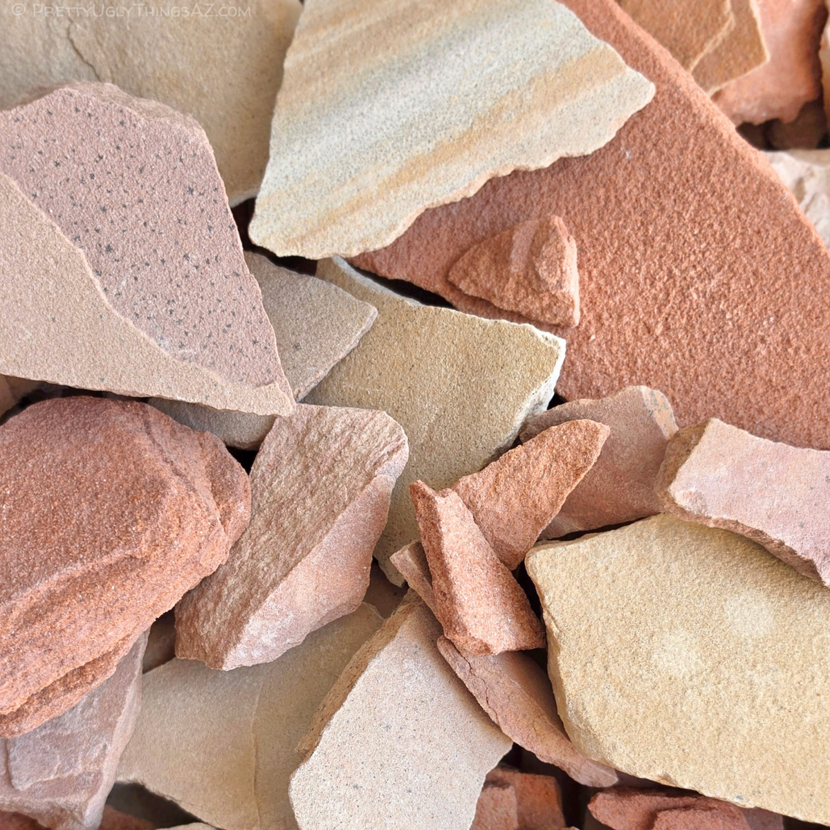 Arizona sandstone terrarium decor, bulk 18lb mixed colors
