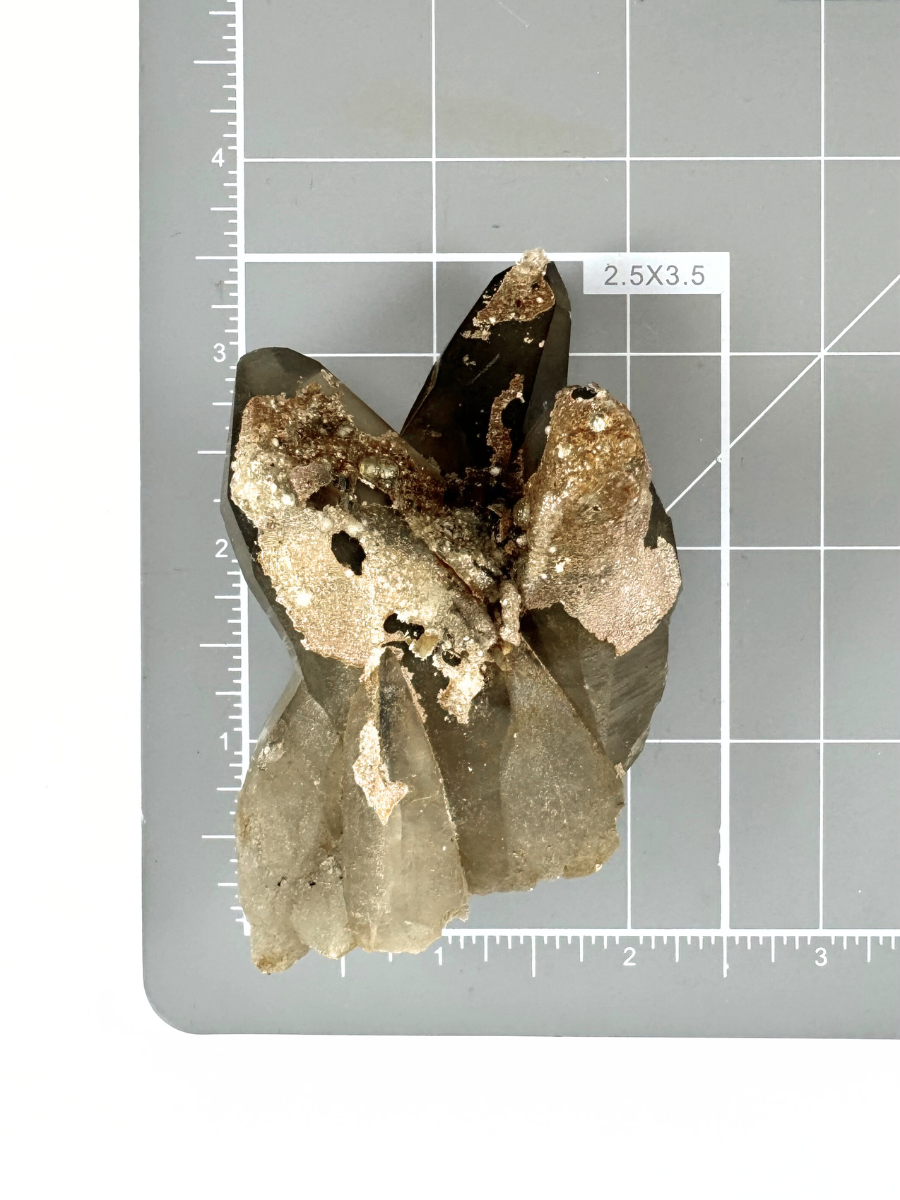 Smoky quartz trio with hyalite
