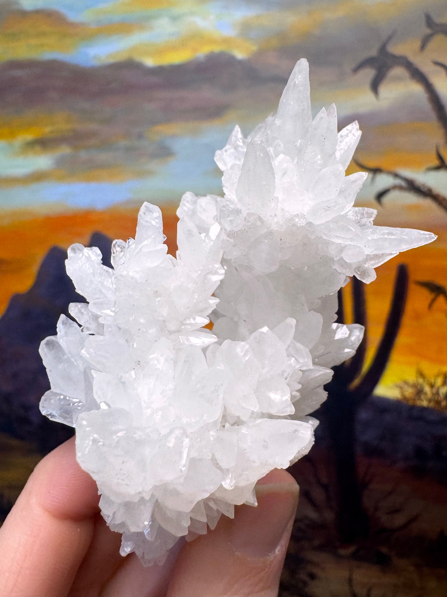 Aragonite stalactite "cave calcite," Santa Eulalia (medium)
