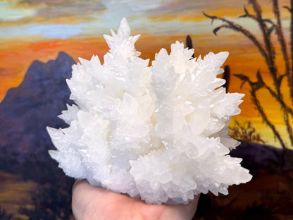 Aragonite stalactite "cave calcite," Santa Eulalia (cabinet piece)