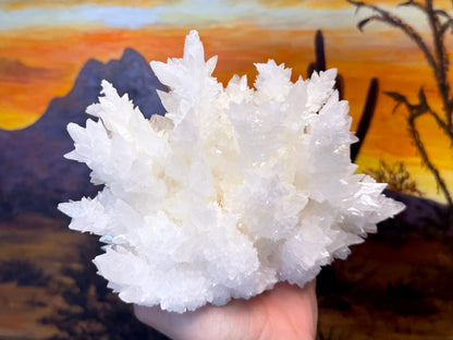 Aragonite stalactite "cave calcite," Santa Eulalia (cabinet piece)