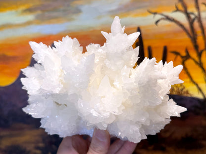 Aragonite stalactite "cave calcite," Santa Eulalia (cabinet piece)