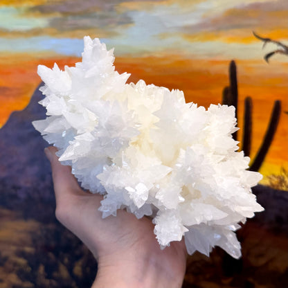 Aragonite stalactite "cave calcite," Santa Eulalia (cabinet piece)