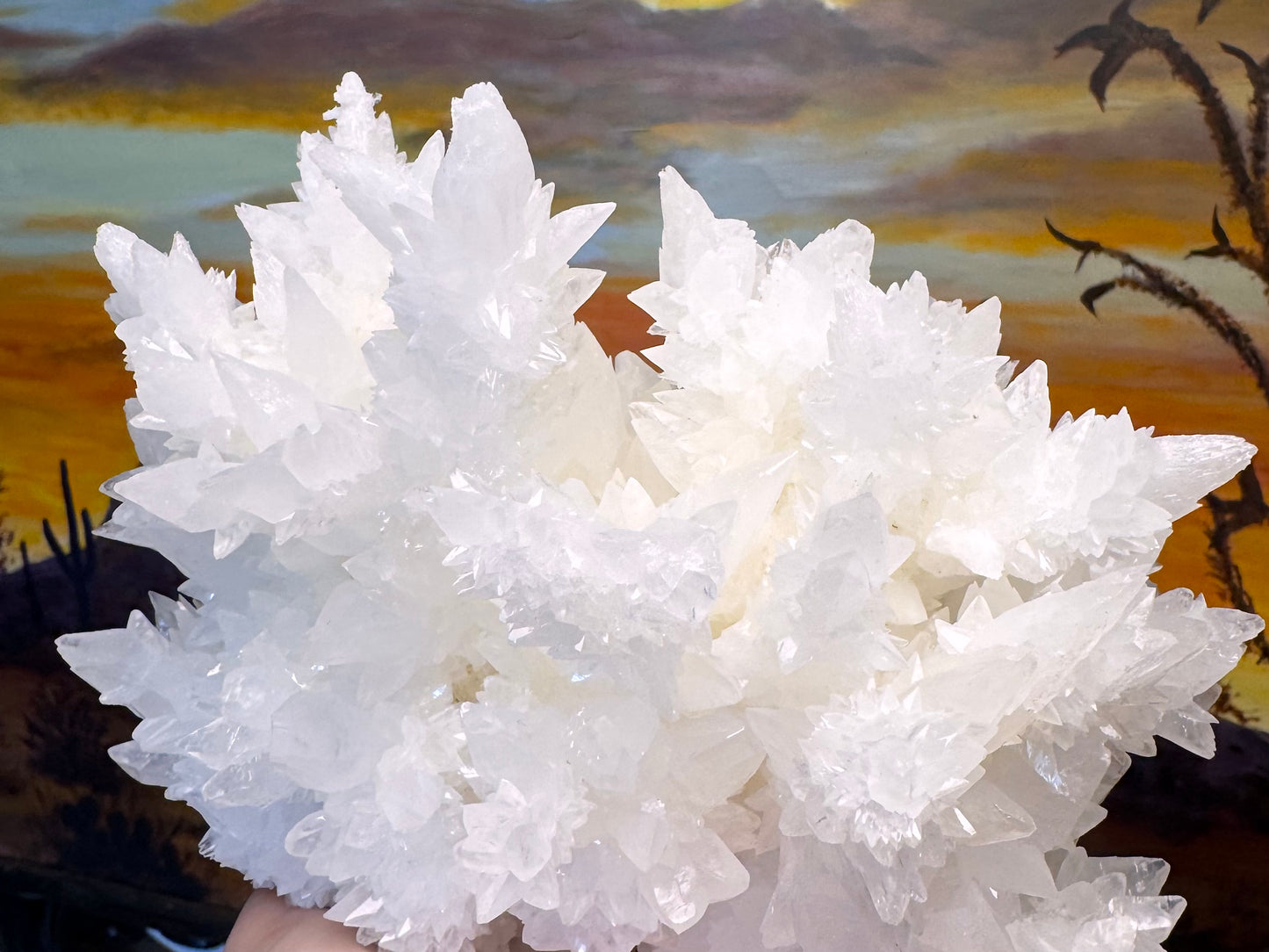 Aragonite stalactite "cave calcite," Santa Eulalia (cabinet piece)
