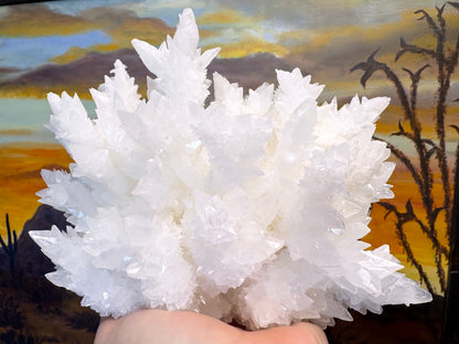 Aragonite stalactite "cave calcite," Santa Eulalia (cabinet piece)