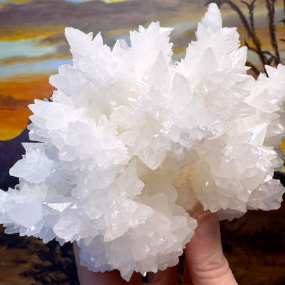 Aragonite stalactite "cave calcite," Santa Eulalia (cabinet piece)