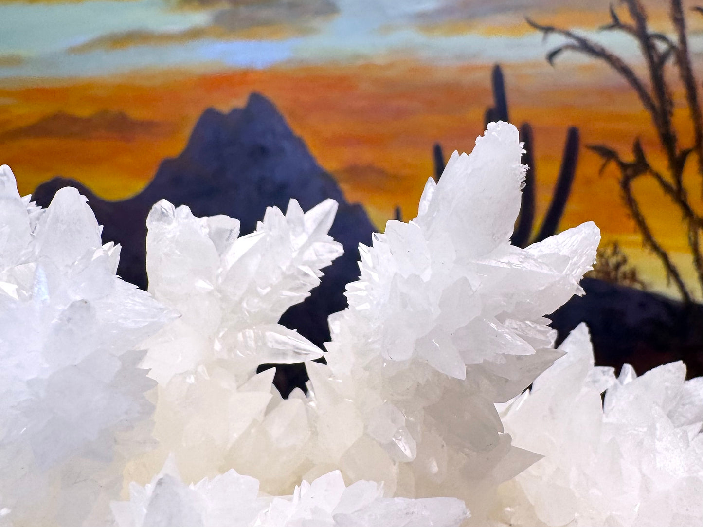 Aragonite stalactite "cave calcite," Santa Eulalia (cabinet piece)