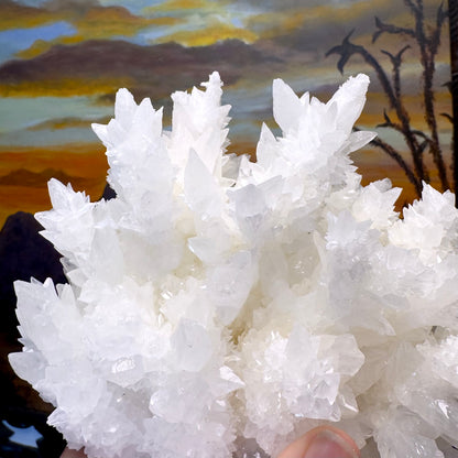 Aragonite stalactite "cave calcite," Santa Eulalia (cabinet piece)