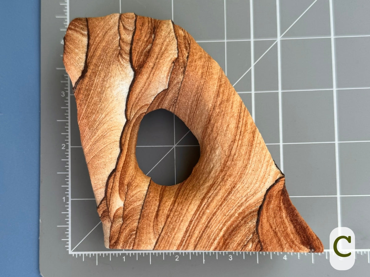 Scale image of option C, about four inches tall by four and a half inches wide.