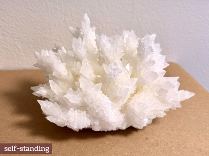 Aragonite stalactite "cave calcite," Santa Eulalia (cabinet piece)